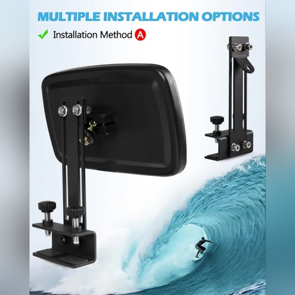 Universal Marine Rear View Mirror - Black - Picture 13 of 14